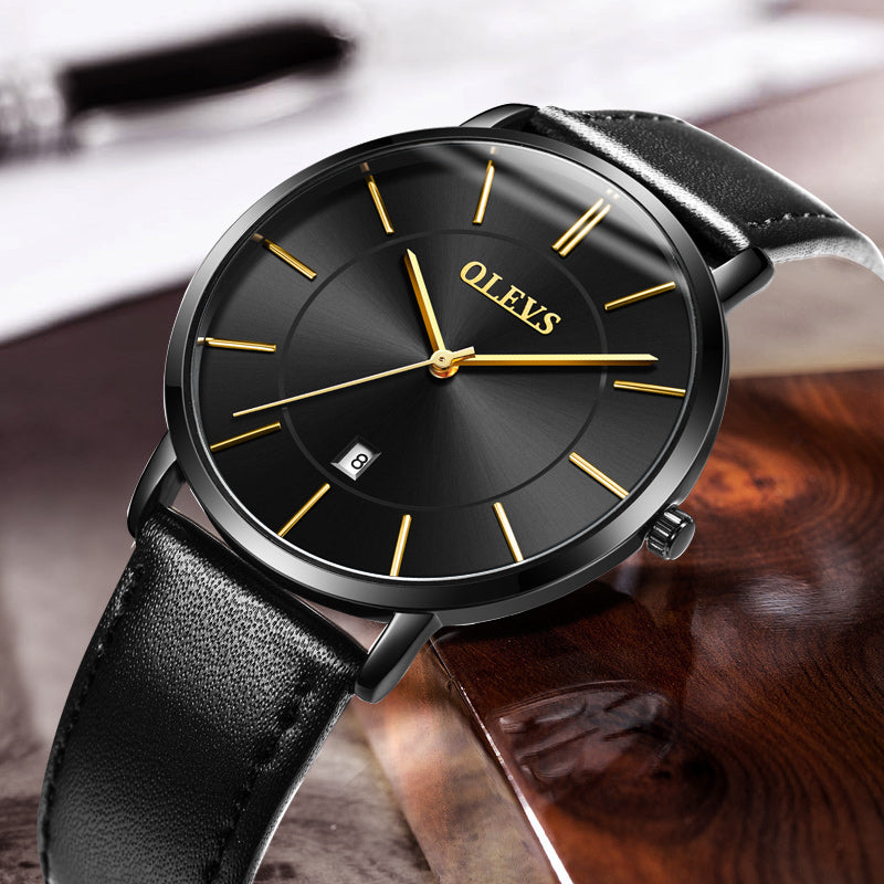 Fashion Casual Watch Men Mens Watches Leather Sport Waterproof Auto Date Quartz Wristwatch