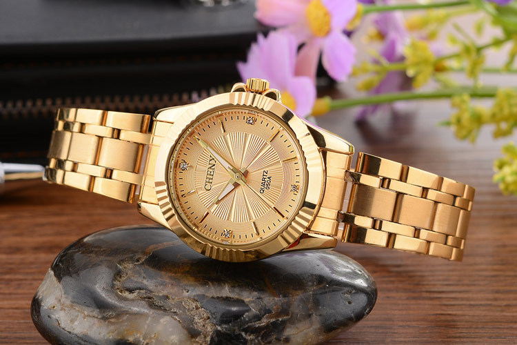 Man Gold Dress Watches Stainless Steel