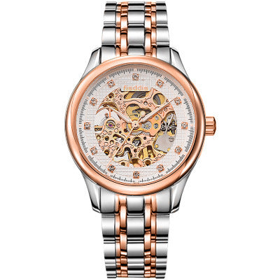 New Luminous Mechanical Watches, Automatic Hollowing, Men's Fashion Trend, Steel Machinery Watches