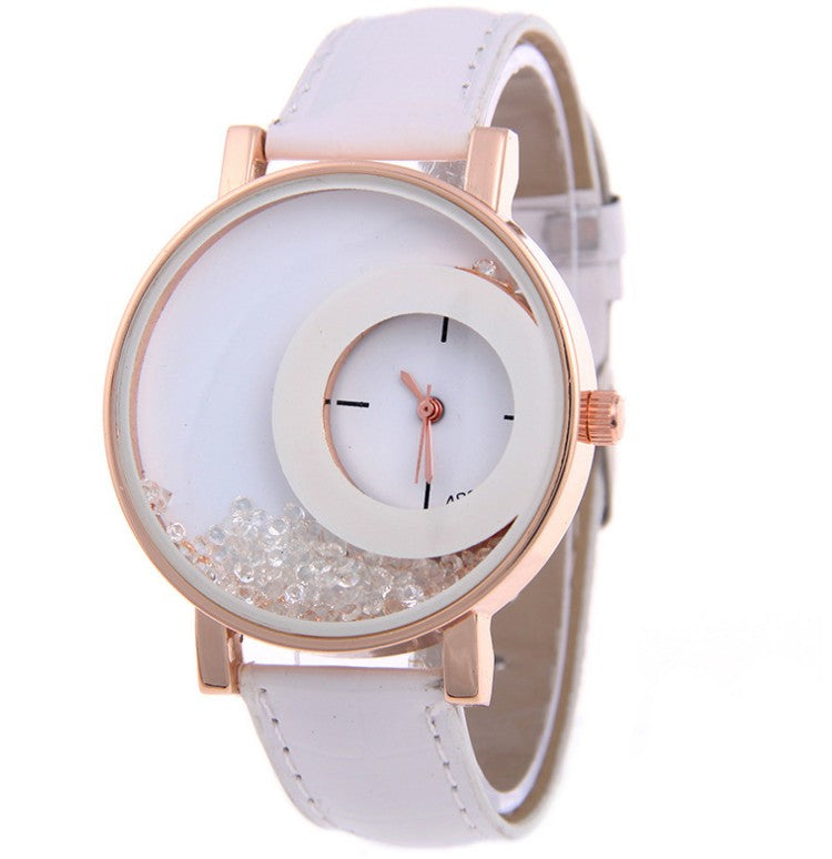 Fashion Quartz Watches 489 Full Drilling Quicksand Female Watches Female