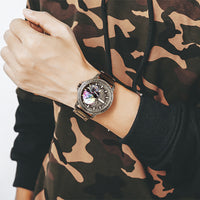 Men Fashion Vintage Stainless Steel Bronze Watch
