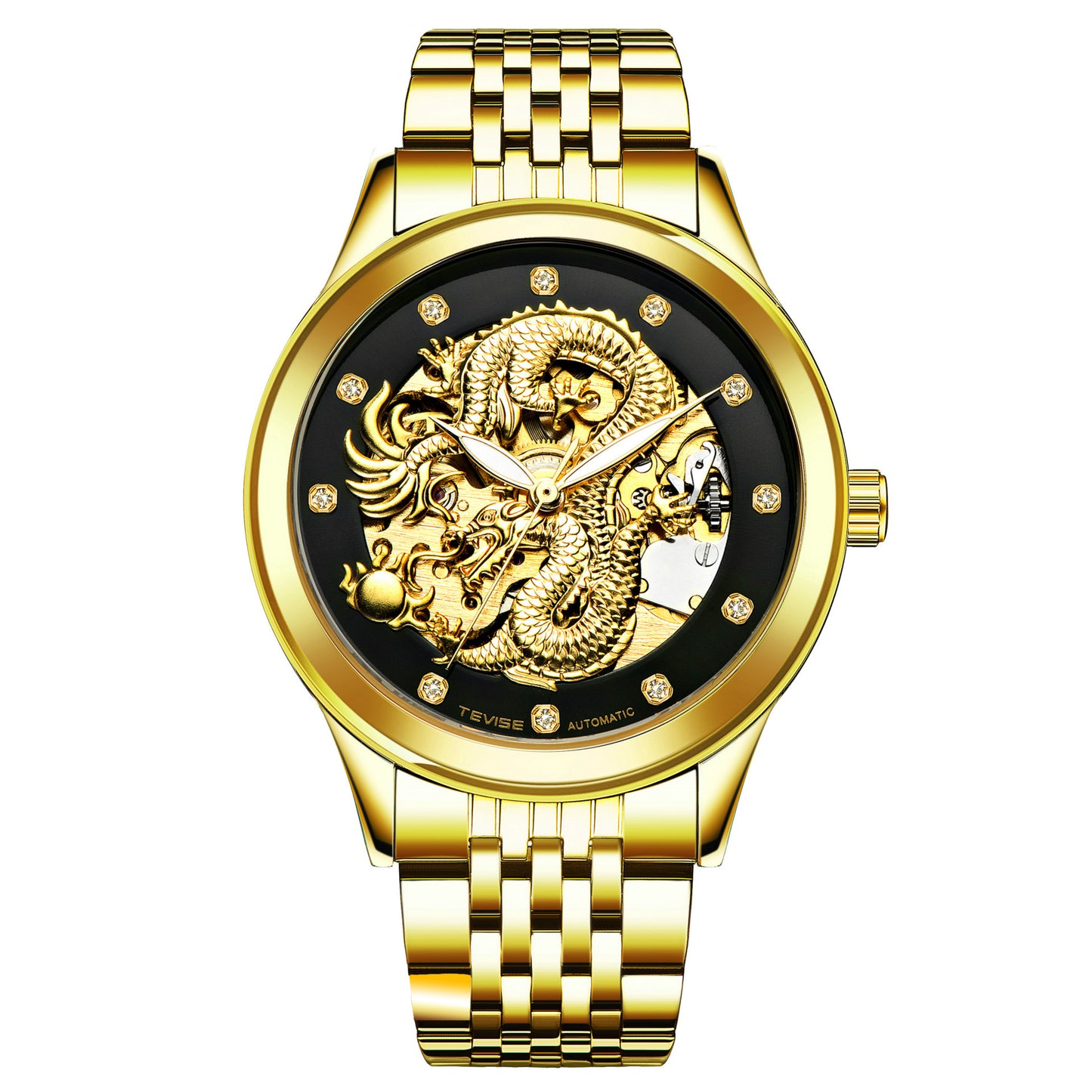 Detective automatic table watch men burst Jinlong waterproof luminous lovers mechanical watch