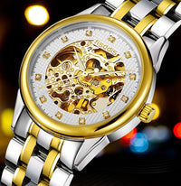 New Luminous Mechanical Watches, Automatic Hollowing, Men's Fashion Trend, Steel Machinery Watches