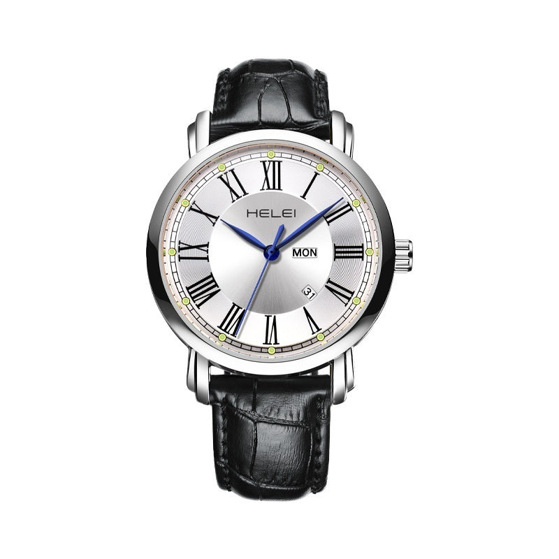 Business Leather Quartz Watch Men