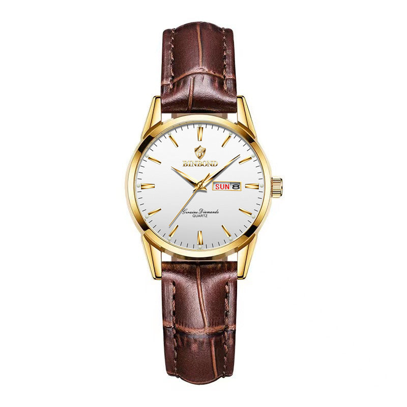 Double Calendar Waterproof Quartz Watch Men