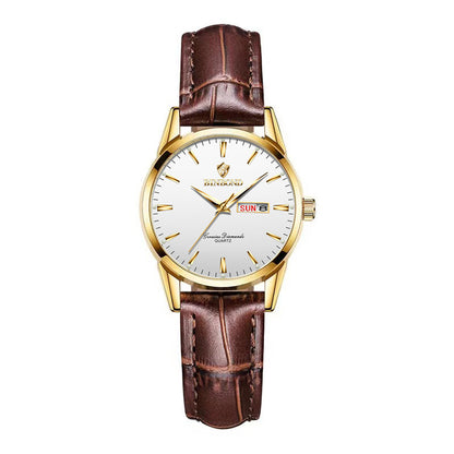 Double Calendar Waterproof Quartz Watch Men