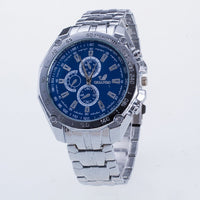 Fashion Silver Stainless Steel Mens Watches Watch Men Sport Clock Man Casual Wristwatch