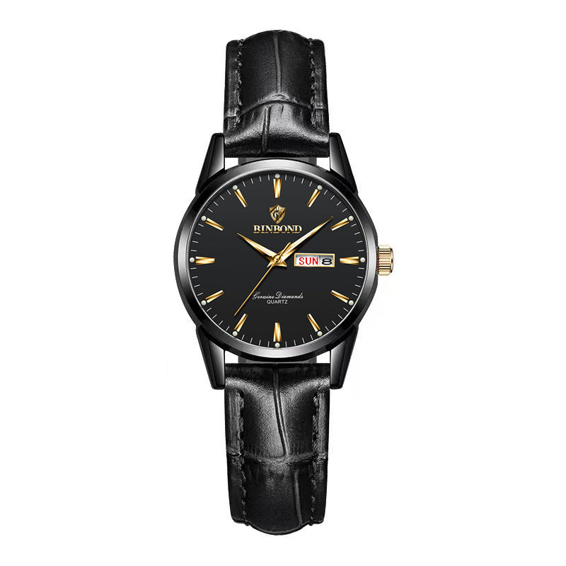 Double Calendar Waterproof Quartz Watch Men