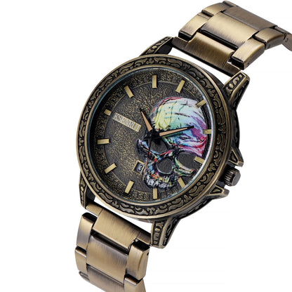 Men Fashion Vintage Stainless Steel Bronze Watch