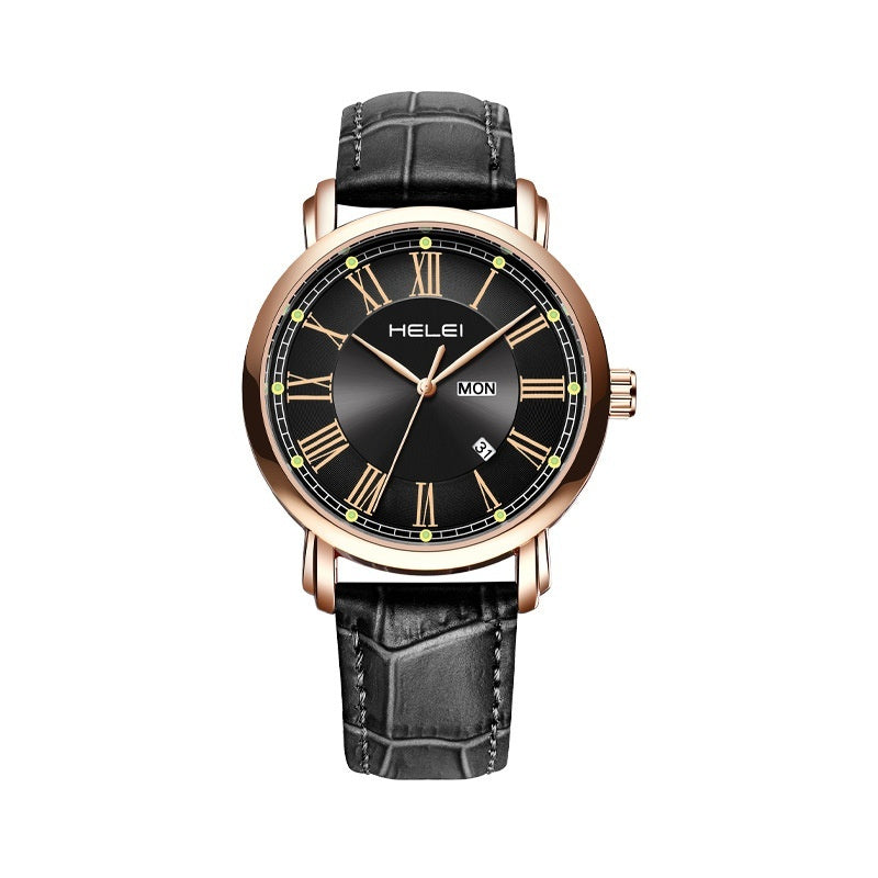 Business Leather Quartz Watch Men