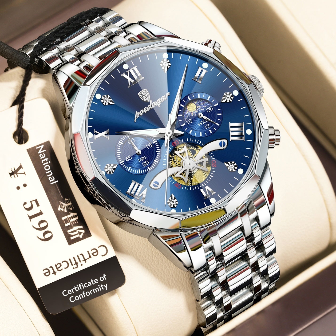 Waterproof Multifunctional Quartz Watch For Men