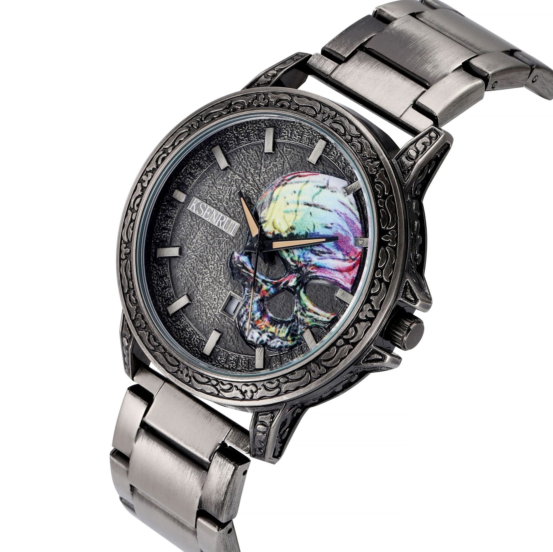 Men Fashion Vintage Stainless Steel Bronze Watch