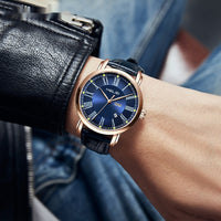 Business Leather Quartz Watch Men