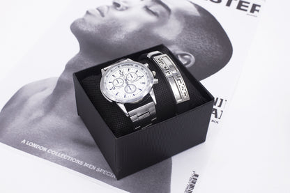 Wrist Watch Men New Style Wrist Watch Men's Business Watch Set Quartz Watch